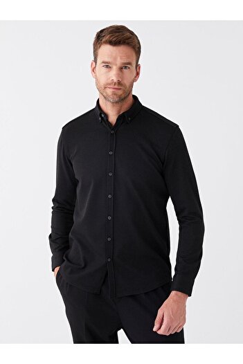 LC Waikiki Чоловіча сорочка LCWAIKIKI Classic Slim Fit з довгим рукавом Armur
