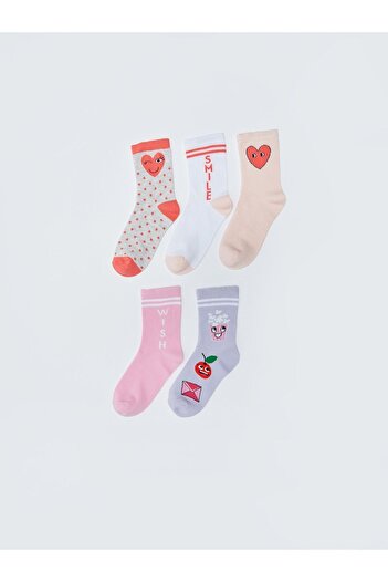 LC Waikiki Girl's Patterned Socks - Pack of 5