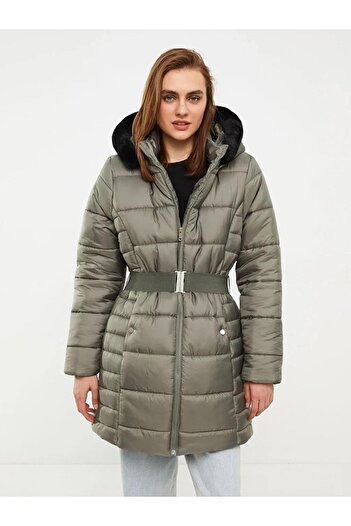 LC Waikiki Classic Hooded Straight Long Sleeve Women's Puffer Jacket