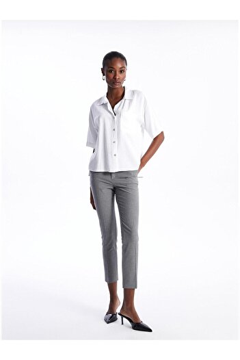 LC Waikiki LCW Vision Women's Straight Short Sleeve Linen Blend Shirt