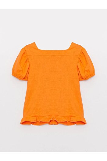 LC Waikiki Lcw Kids Square Neck Short Sleeve Girls' T-Shirt