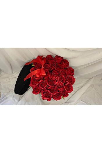 Z&B FLOWERS Request Flower Rose in Velvet Box,Valentine's Day,request Flower,artificial Flower,red Rose