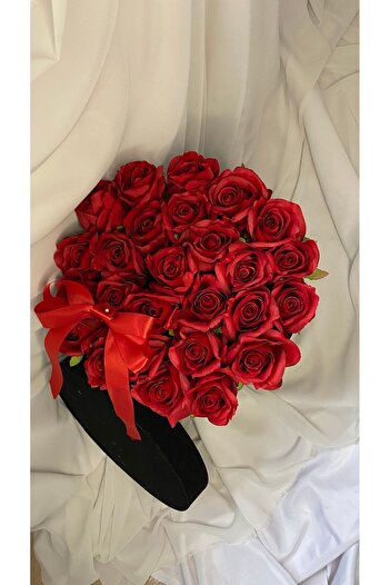 Z&B FLOWERS Request Flower Rose in Velvet Box,Valentine's Day,request Flower,artificial Flower,red Rose