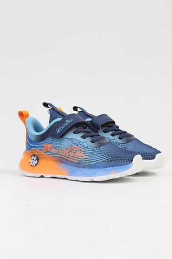 Benetton ®   Imported Blue Orange Children's Sneakers - Bni-10277