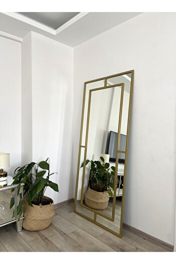 EFFE YAPI DEKOR Gold Metal Çerçeveli Yıldız 180x80 Cm Dekoratif Ayna