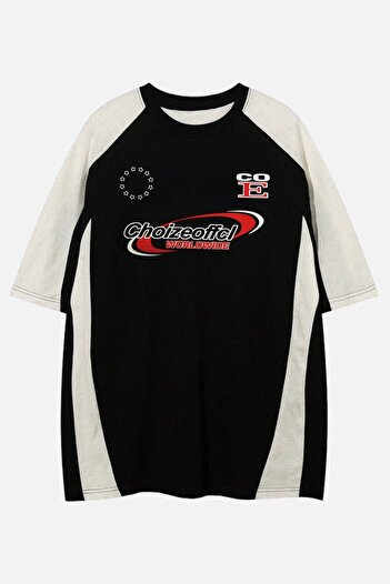 EFBUTİK Black Unisex Reglan Choizeoffcl Worldwide T-Shirt