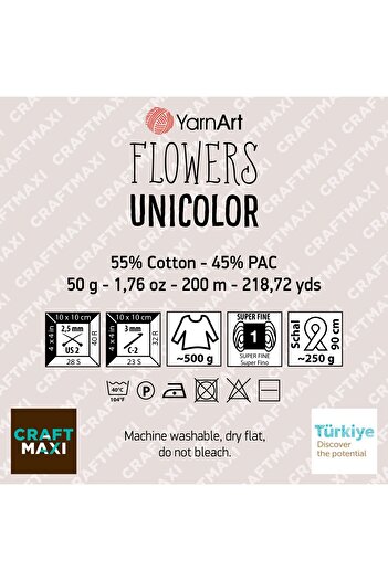 Yarnart Λουλούδια Unicolor - Πλεκτό Χέρι Νήμα Petrol Green-757