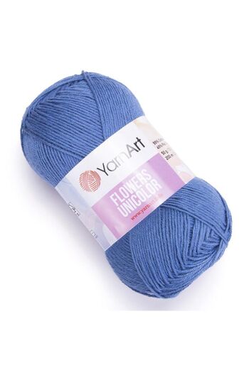 Yarnart Λουλούδια Unicolor - Πλεκτό Χέρι Νήμα Μπλε-743