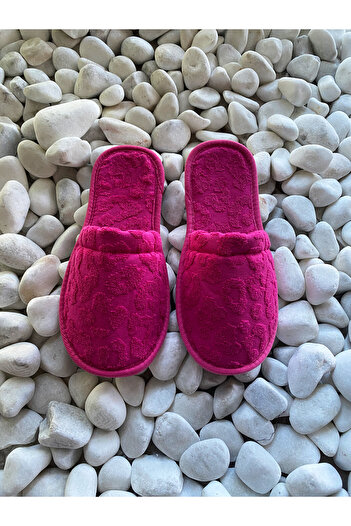 Lucy and Home Leopard Patterned Jacquard Cotton Towel Slippers