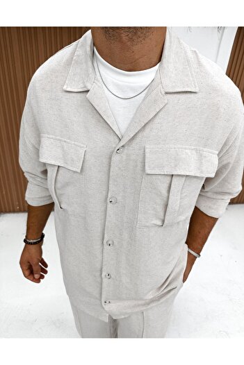 King Brothers Oversize Linen Shirt - 100% Cotton, Pocketed