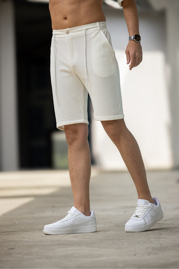3MODA Men's Oversize Set - Zippered Waist Elastic Shorts