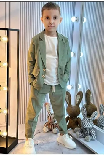Zarambi çocuk modası Kids Linen 3-Piece Suit Set