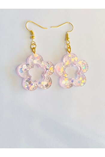 Ustaeller Pink Flower Patterned Simpli Emulated Earrings