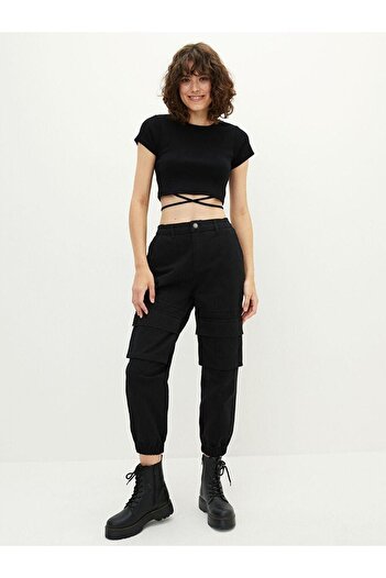 LC Waikiki LCW Casual Normal Waist Standard Fit Pocket Detailed Gabardine Women's Jogger Pants