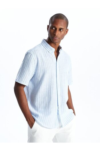 LC Waikiki SOUTHBLUE Regular Fit Короткий рукав Смугаста чоловіча сорочка