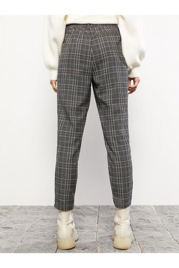 LC Waikiki LCW Casual Standart Fit Ekose Kadın Pantolon