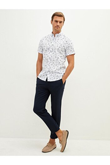 LC Waikiki LCW Vision Slim Fit Короткий рукав з візерунком Чоловіча сорочка