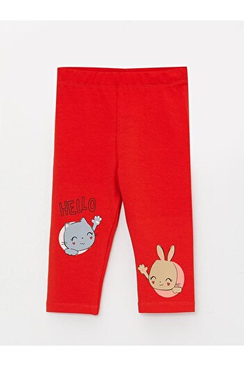 LC Waikiki LCW baby Elastic Waist Printed Baby Girl 3/4 Length Leggings Pack of 2