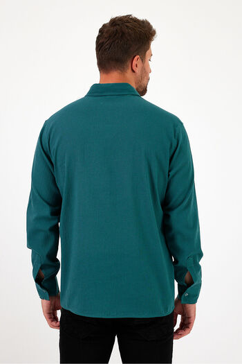 HAWKKİNG Men's Top - Long Sleeve, Easy Ironing, Sweat Absorbing, Breathable, Texture Four Seasons Shirt