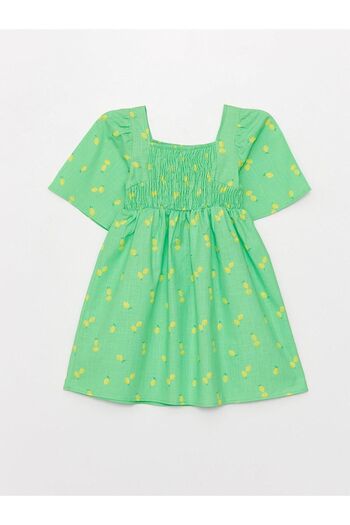 LC Waikiki LCW Kids - Print Square Neck Short Sleeve Dress for Girl
