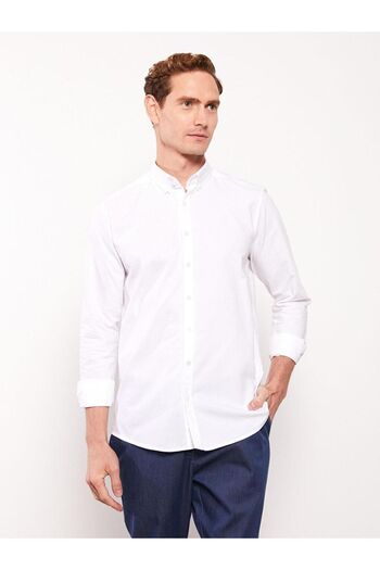 LC Waikiki LCWAIKIKI Basic Slim Fit чоловіча оксфордська сорочка з довгим рукавом