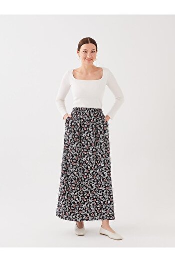 LC Waikiki LCW Grace Patterned A-Line Women's Skirt with Elastic Waist