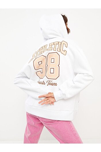 LC Waikiki Hooded Printed Long Sleeve Women's Cardigan