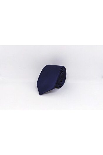 Elegante Cravatte Navy Blue Matte Satin Tie