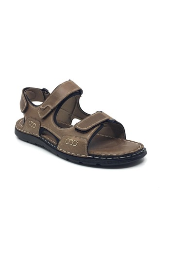 Luis Figo Orthopedic Summer Men's Sandals - 100% Leather, Adjustable Velcro, Comfortable, Large Size 39-50