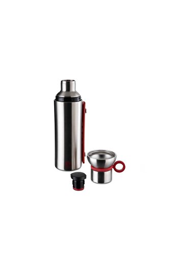 BUGATTI Termo Taşıma Kulplu Paslanmaz Çelik Mat Gümüş Rengi Termos 1500Ml