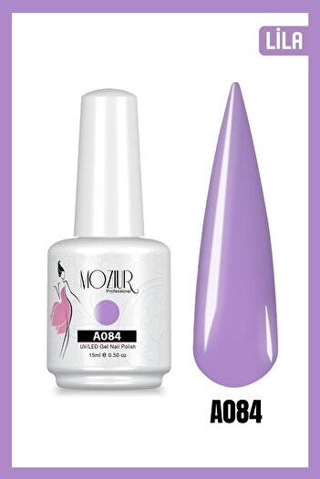 MOZIUR Kalıcı Oje Uv Led A084 (LİLA) Ana Renkler 15ml