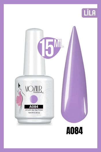 MOZIUR Kalıcı Oje Uv Led A084 (LİLA) Ana Renkler 15ml