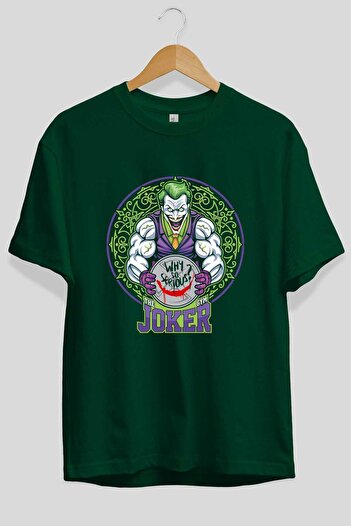 Ankhises Μπλουζάκι Joker GYM Emerald Green Oversize - Crew Neck, Βαμβακερό Ανδρικό Γυναικείο