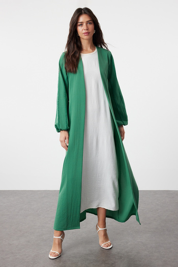 Trendyol Modest Emerald Green Glitter Woven - Καπάκι, Ferace και Abaya TCTSS24KF00035