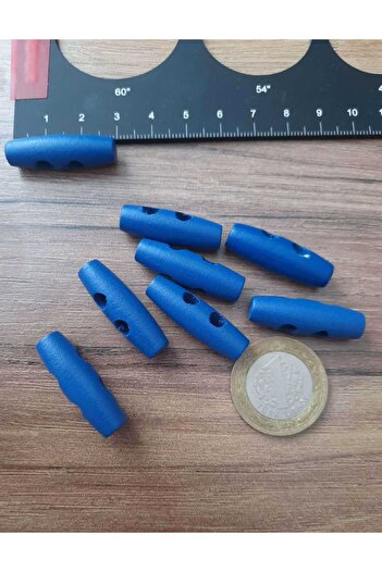 Beyna Navy Blue Wooden Shepherd - Natural Wood, 3 cm Button, 1 Pack 12 Pieces