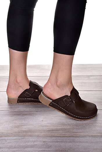 DOGİYE 9032 Brown Comfort Sabo Slippers