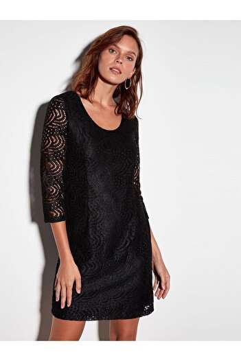 LC Waikiki U-Neck Long Sleeve Women's Dress