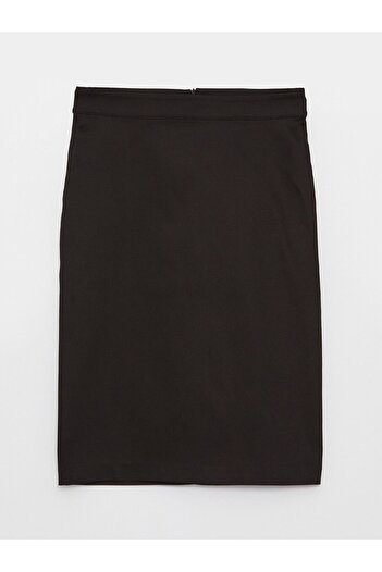 LC Waikiki Women's Straight Satin Skirt with Zippered Waist