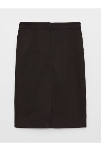 LC Waikiki Women's Straight Satin Skirt with Zippered Waist