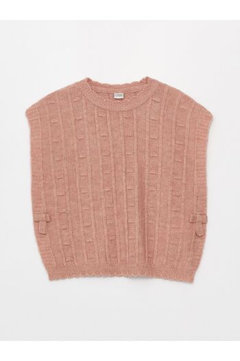 LC Waikiki Crew Neck Self-Patterned Girl's Knitwear Sweater