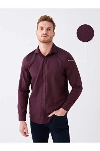 LC Waikiki Férfi ing - Slim Fit, hosszú ujjú, Dobby