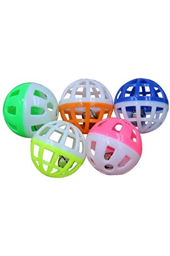 Ecoform 5 Pieces Pet Cat Dog Play Ball with 4 cm Rattle