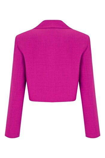 Whenever Company Μπουφάν Cyclamen Color Linen Look Crop