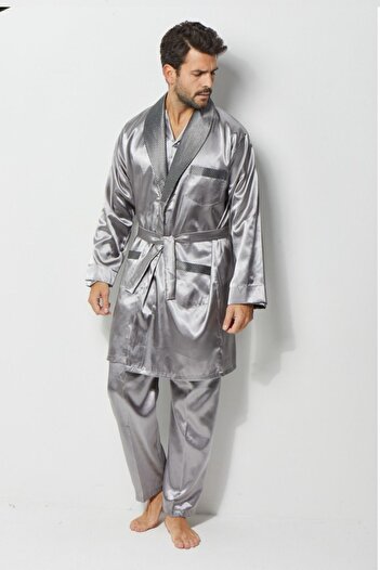 LORIAN'S Men's Satin Pajama Set - Rug Set of 4 - ROPMAN