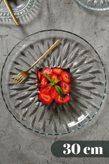 Vienev 30 Cm Glass Round Serving Plate - 1 Piece