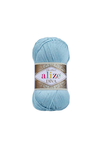 Alize Di̇va Sky Blue Knit Lanyard 346 - Dress, Blouse, Swimsuit, Bikini Bustier