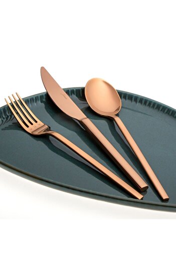Jumbo 8100 Titanium Bronze 12 Person 84 Piece Cutlery Set