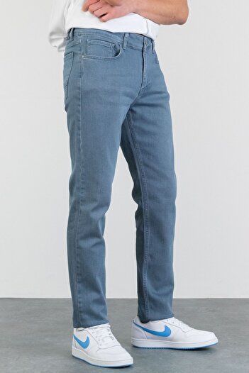 HALAT'S Erkek ELVIS Mavi Slim Fit Likralı Jean Kot Pantolon HALATS-DE-SLİM