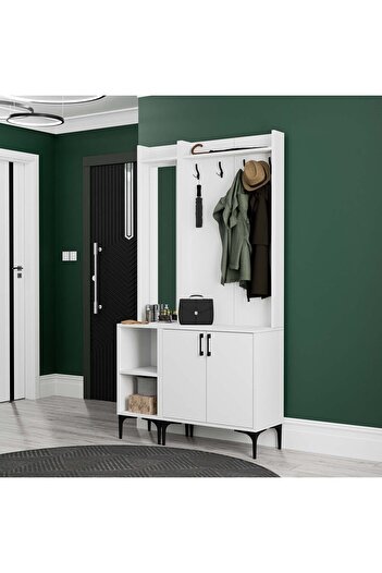 Mezza SET 5040-5000 ROYAL SOL AYNALI 2 KAPAKLI 4 ASKILI 2 RAFLI PORTMANTO BEYAZ