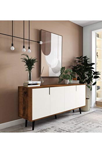 VM VERTEX MOBİLYA Latina Modern Konsol 180 Cm Ceviz - Beyaz